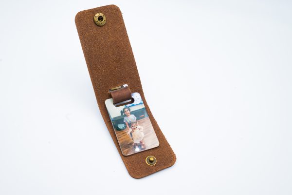 Personalised Leather photo Keychain Malta - Custom engraved keychain