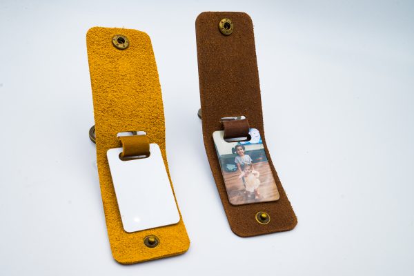 Personalised Leather photo Keychain Malta - Custom engraved keychain