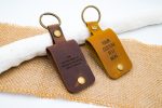 Personalised Leather photo Keychain Malta - Custom engraved keychain