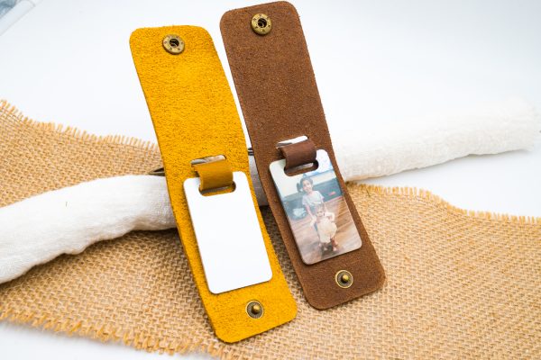 Personalised Leather photo Keychain Malta - Custom engraved keychain