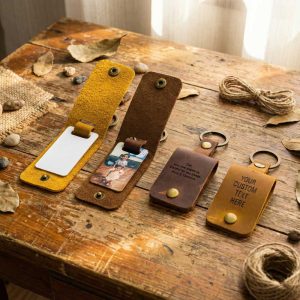 Personalised Leather Photo Keychain