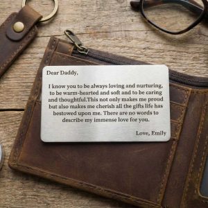 Personalised Metal Wallet Insert Card - Engraved Gift