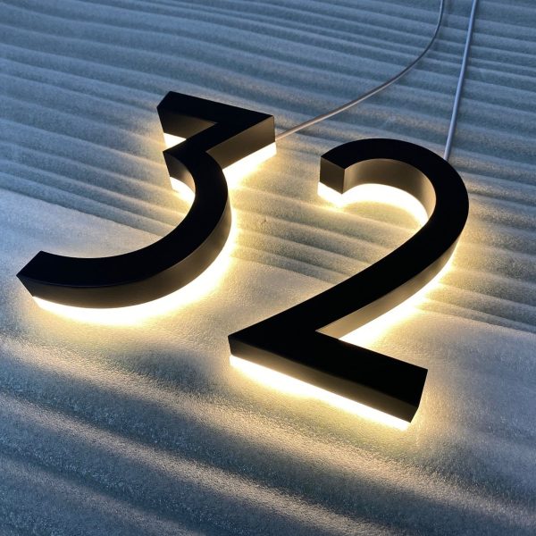 LED house numbers - Stainless steel house numbers
