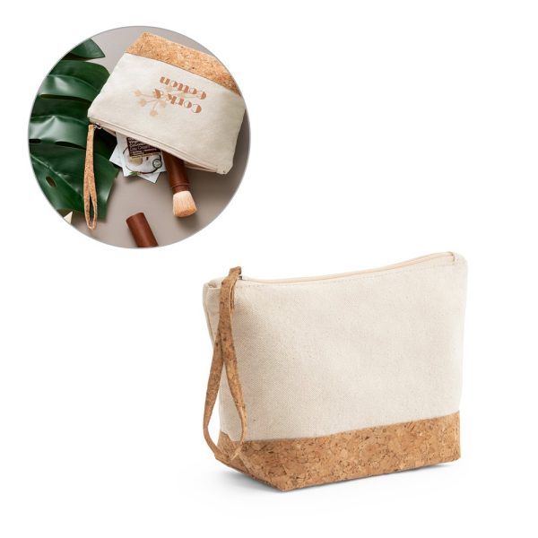 BLANCHETT 100% cotton and cork toiletry bag