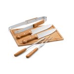 FLARE. Five-piece wooden and stainless steel barbecue set with bamboo board - Image 3