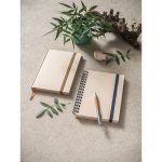 made of sugar cane paper (80% sugar cane) with plain pages