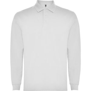 Long-sleeve polo shirt with ribbed collar and cuffs. Elastane 1x1 ribbed cuffs  and  reinforced covered seams in collar. 3-button placket and side slits.