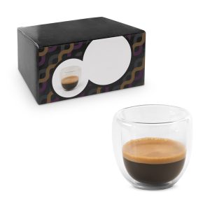 EXPRESSO Isothermal glass coffee set with 2 glasses