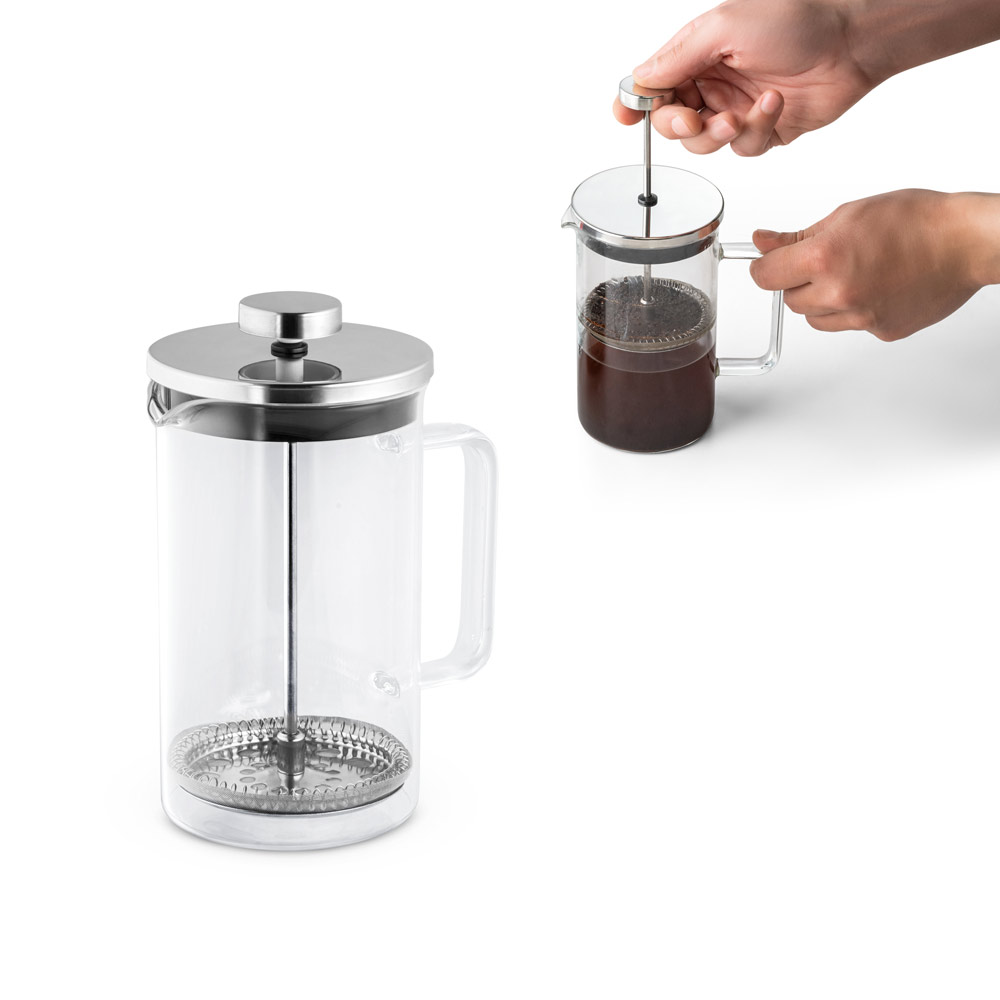 JENSON Coffee maker in borosilicate glass and stainless steel 600 mL