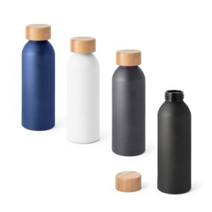 QUETA Aluminium bottle with bamboo lid 550 mL