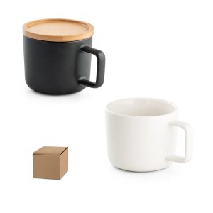 FANGIO 230 mL ceramic mug with lid and bamboo base