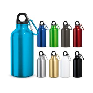 LANDSCAPE S Aluminium sports bottle with carabiner 400 mL