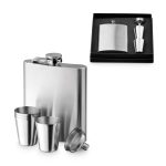 NOVAK Stainless steel bottle and glasses set 200 mL