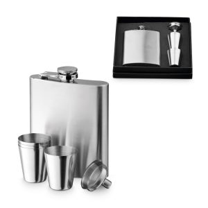 NOVAK Stainless steel bottle and glasses set 200 mL