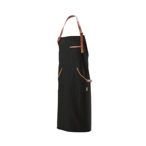 Goya Apron made from 300gsm recycled cotton (70%) and rPET (30%) with details in recycled PU. Its two roomy frontal pockets and handy top pocket keep your recipes close. Measuring  80x100cm and packed in a sustainable kraft box.
