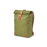 Berlin roll top backpack. Waterproof coated with a 23L capacity and made from recycled cotton canvas with PU coating (340gsm) and recycled PU trim. With a padded compartment for a laptop (17") and 2 internal pockets. Comes in an individual recycled cotton bag.