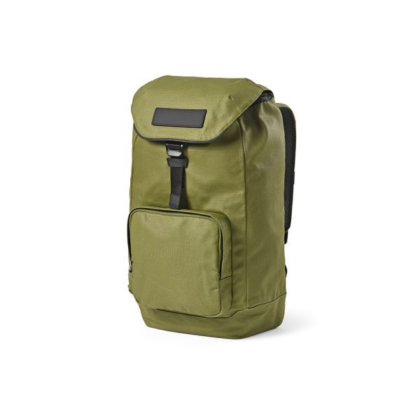 The Copenhagen is a water-resistant backpack made of 240gsm recycled cotton canvas with a PU coating. The side pocket can house a 15.6” laptop