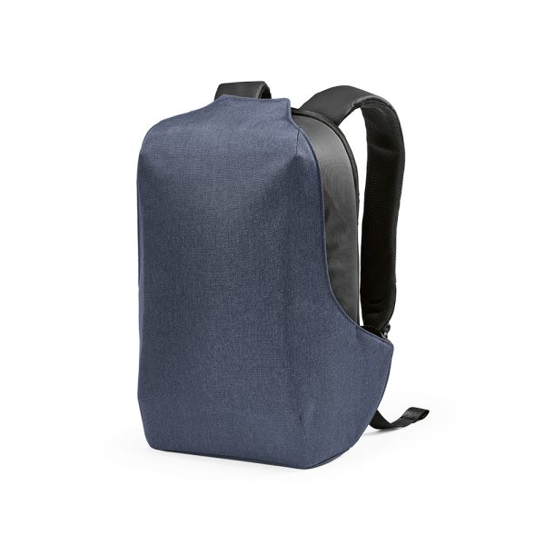 The Abrantes is a 20L backpack made from rPET with PU coating featuring a hidden TSA-approved lock. All panels have an anti-cut layer to protect the contents. Inside is a dedicated compartment for a 17" laptop