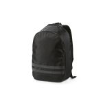 The Sydney 18L rPET backpack features one large main compartment and another holds an integrated neoprene sleeve dedicated to a 17” laptop. On the outside