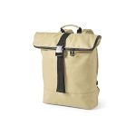 The Milan Backpack is designed for comfort. This 24L roll top backpack with zip and buckle closure combines recycled PU and functionality. It features a main pocket with a padded compartment for a laptop up to 17" and the back padding make it the perfect everyday accessory. Comes in a recycled cotton bag.