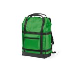 Waterproof 21L Backpack made of rPET.  A hidden side pocket allows you to access your 17” laptop without opening your bag.  The drawstring closure inner compartment will also ensure your belongings stay completely dry.  Features a unique magnetic closing system padded lumbar support and 2 padded shoulder straps for added comfort and side pockets. All presented in an individual recycled cotton bag.