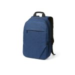 Vilnius 18L Backpack in  300 D rPET  will hold a 17” laptop.  The side pocket is ideal for carrying your drinks bottle and the front zippered pocket  provides additional convenient storage. With a reinforced top handle for added durability