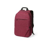 Vilnius 18L Backpack in  300 D rPET  will hold a 17” laptop.  The side pocket is ideal for carrying your drinks bottle and the front zippered pocket  provides additional convenient storage. With a reinforced top handle for added durability