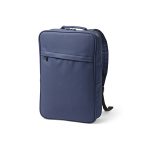 Amsterdam Backpack made of recycled PU. This 16L backpack features a front pocket with a diagonal thermo-injected zipper and a single compartment with a 17'' laptop pocket. The back padding and reinforced handles are for comfort and durability. Comes in a recycled cotton bag.