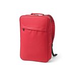 Amsterdam Backpack made of recycled PU. This 16L backpack features a front pocket with a diagonal thermo-injected zipper and a single compartment with a 17'' laptop pocket. The back padding and reinforced handles are for comfort and durability. Comes in a recycled cotton bag.