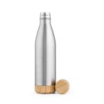 Stay hydrated with our 780ml (750ml net) recycled stainless steel water bottle with bamboo lid and bottom. The double-wall insulation keeps your drinks cold all day long. Packed in an individual cardboard box.