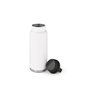 Meet our 1160ml (1030ml net) recycled stainless steel bottle - a champion of sustainability. It's your leakproof companion with a bonus carabiner and ready for full colour sublimation print. Enjoy perfectly tempered sips anytime