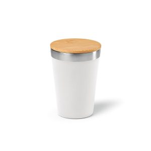 Upgrade your sips with our 390ml (320ml net) recycled stainless steel travel cup