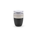 This food flask displays 2 compartments: the bottom 530ml (430 ml net) in recycled stainless steel and the 230 ml (110 ml net) plastic lid. Double-walled and oval-shaped perfect for soup and croutons. Leak-proof lid allowing you to take it anywhere.