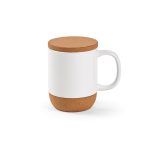 Our 410ml (350ml net) ceramic mug – the perfect blend of style and practicality. Withstand 125 dishwasher cycles and enjoy the eco-friendly touch of the cork lid and bottom. It's packaged in an individual box