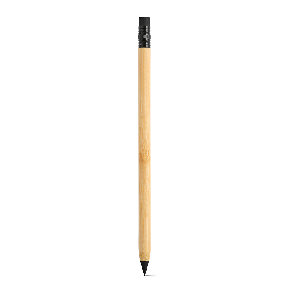 Kerouac inkless pen with Bamboo barrel is an ode to eco-friendliness. It's an endless pen featuring an eraser and elegantly encased in a recycled paper black gift box.