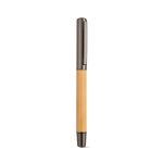 Aeschylus Ballpoint pen in Bamboo and recycled stainless steel. 2 km of Dokumental® blue ink (0.7mm tip) and housed in a sleek bamboo case with a sliding lid. A harmonious blend of sustainability and sophistication for every discerning writer.