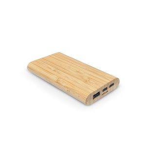 Pythagoras Bamboo Powerbank. With a capacity of 10000mAh and a rapid 15W output (both cable and wireless)