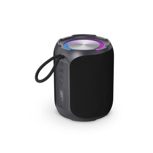 Avicenna speaker made from rABS and rPET. Dual 20W drivers deliver a powerful 40W audio experience. Enjoy extended playtime with a 2600mAh and seamless wireless 5.3 connectivity up to 10m. 6h playtime and 4 to 5 hours of charging time through USB-C port. Sustainable sound at its best with IPX6 protection. Take it anywhere with the easy-carry strap.