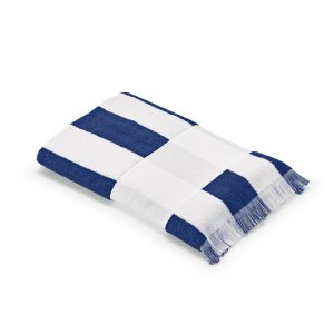 Amadeo Striped Beach Towel with fringe in recycled cotton (60% recycled cotton and 40% cotton). It offers the perfect balance of comfort and sustainability at 450gsm. With a generous size of 80x180cm and vertical stripes. Comes in a biodegradable polybag. Available in 3 colours. Made in Portugal.