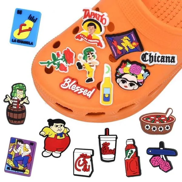 branded croc pins in soft pvc for retail or event use