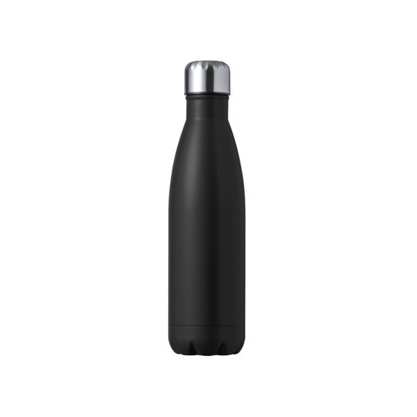 matte black water bottle with engraved initials