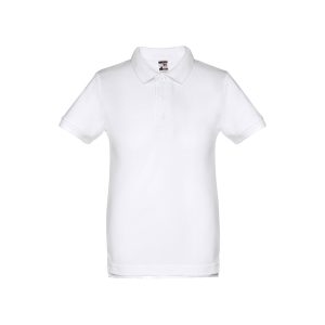THC ADAM KIDS WH II Kids short-sleeved 100% cotton piqué polo shirt unisex). White