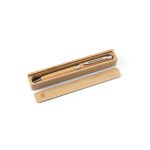 BAHIA II. Bamboo ballpoint pen with clip and twist mechanism - Image 4