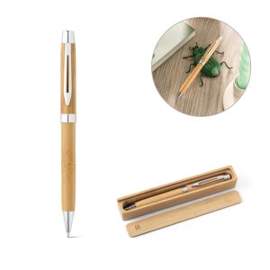 BAHIA II Bamboo ballpoint pen with clip and twist mechanism