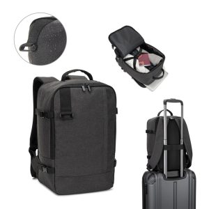 CIES Backpack developed to fulfil the dimensions required by airlines in high-density 600D recycled polyester