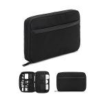 YANGON Spacious organiser bag for tech accessories in twill with water-repellent coating and 600D recycled polyester