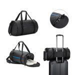 OSASCO SPORT Cylindrical sports bag in high-density 600D recycled polyester with side compartment for shoes