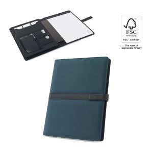 SANDERSON FOLDER A4 folder in PU (50% recycled) with magnetic closure and notepad with lined pages