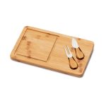 WOODS. Bamboo cheese board with 2 bamboo and stainless steel accessories - Image 4
