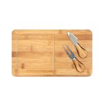 WOODS. Bamboo cheese board with 2 bamboo and stainless steel accessories - Image 6